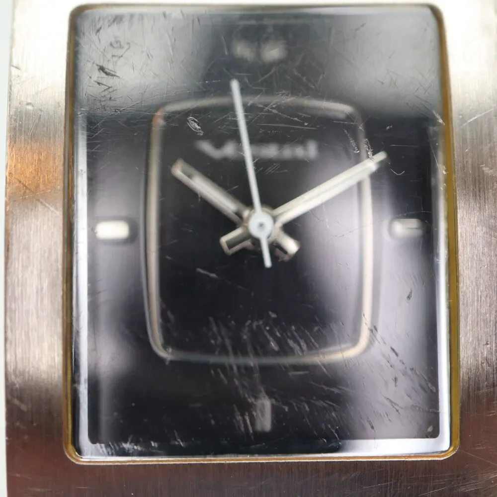 Vestal Electro Women's Tank Watch 24mm Rectangle Black Dial Brown Leather Strap